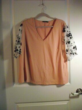 WOMENS 2XL DUSTY PINK KNIT TOP